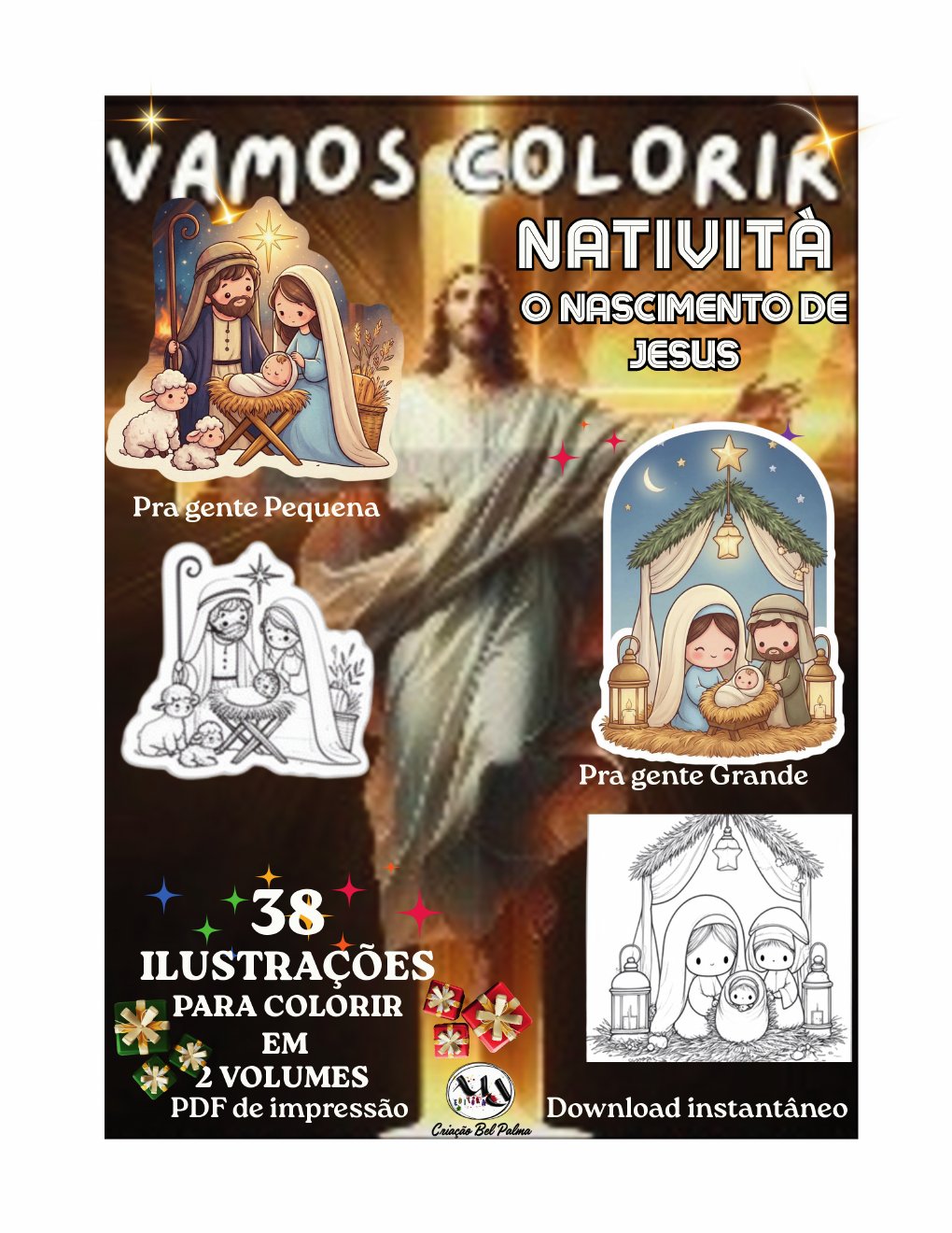Capa do e-book de colorir Natività, da MDEDITORA