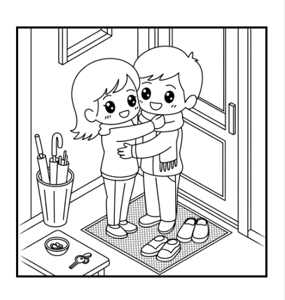 Página de exemplo para colorir do e-book Fofas para Colorir
