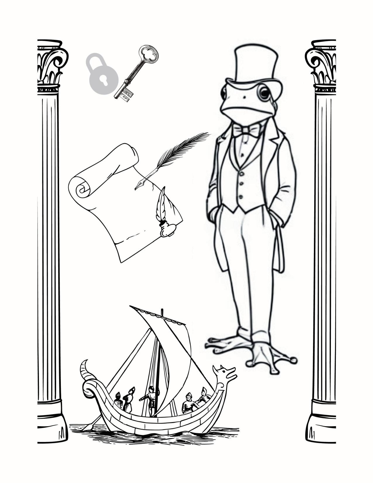 Página de exemplo para colorir do e-book Casamento no Brejo
