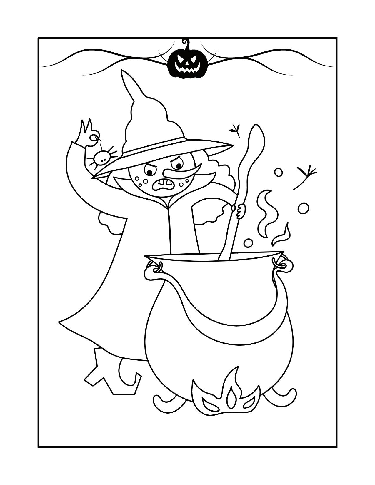 Página de exemplo para colorir do e-book Doçura ou Travessura: É Halloween